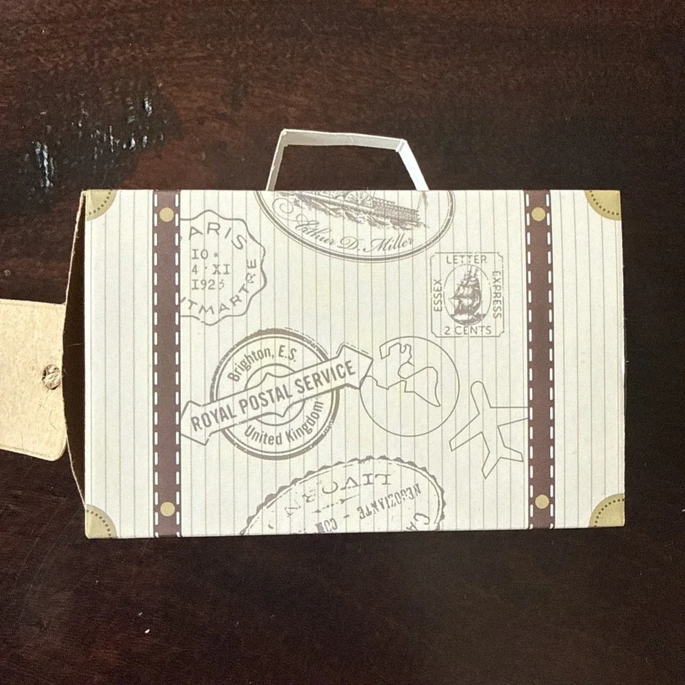 Folded Gift Boxes Tags Ties Pack Of 95 PCs Box Lot Travel Postal Theme New